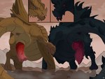 animal_genitalia animal_penis anus big_penis black_body black_scales bodily_fluids brown_body brown_scales butt dripping duo equine_genitalia equine_penis erection feral genital_fluids genital_slit genitals huge_penis knot knotted_penis male membrane_(anatomy) membranous_wings penile_spines penis precum precum_drip presenting presenting_hindquarters red_eyes scales spikes tail take_your_pick thick_tail wings mcfan bethesda_game_studios microsoft mythology skyrim the_elder_scrolls alduin paarthurnax dragon mythological_creature mythological_scalie scalie
