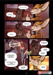 2021 5_fingers anthro breasts brown_hair canid canine clothed clothing comic cougar dialogue digital_media_(artwork) english_text felid feline female fennec_fox fingers fox fran_(furlana) furlana hair hi_res hybrid lion mammal pantherine rey_(furlana) smile text true_fox url