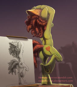 anthro butt cutie_mark dreadlocks female hair hooves modelling nude nude_modelling smile solo underhoof raikoh-illust friendship_is_magic hasbro my_little_pony tree_hugger_(mlp) earth_pony equid equine horse mammal pony 2016 colored