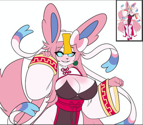 anthro asian_clothing chinese_clothing chinese_dress clothing dress east_asian_clothing female monster_girl_(genre) simple_background small_waist solo thick_thighs wide_hips revkoen asian_mythology chinese_mythology east_asian_mythology mythology nintendo pokemon eeveelution generation_6_pokemon ghost jiangshi pokemon_(species) spirit sylveon undead vampire sketch traditional_media_(artwork)