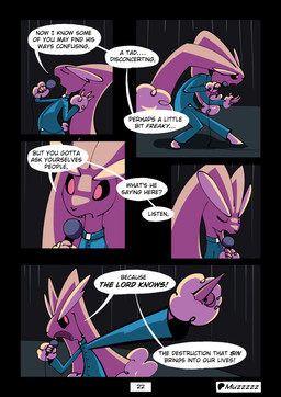 ambiguous_gender anthro clothing dialogue electronics front_view gesture hand_gesture microphone pastor pointing preaching side_view solo stage text muzzzzz nintendo pokemon generation_4_pokemon lopunny pokemon_(species) absurd_res comic english_text hi_res