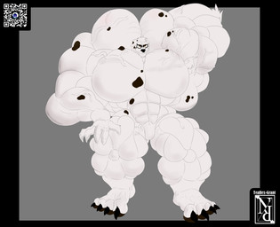 anthro big_muscles big_pecs eyewear flexing glasses huge_muscles huge_pecs hyper hyper_muscles hyper_pecs male muscular paws pecs qr_code solo vein veiny_muscles nyhil_rex canid canine canis dalmatian domestic_dog mammal absurd_res hi_res