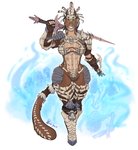 2019 abs absurd_res anthro armor barbarian bethesda_softworks bodypaint bone breasts cleavage clothed clothing dreadlocks facial_piercing feathers felid female headgear hi_res khajiit leather leather_armor leather_strap mammal melee_weapon microsoft midriff muscular muscular_anthro muscular_female nose_piercing piercing skull smile solo standing straps sword teeth the_elder_scrolls vuko-jebina weapon wide_hips yellow_eyes