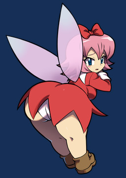 back_wings big_butt blue_eyes blush blush_stickers bow_ribbon breasts butt clothed clothed_female clothed_humanoid clothing dress embarrassed eyelashes female female_humanoid hair insect_wings long_eyelashes looking_back medium_breasts not_furry open_mouth panties pink_hair rear_view red_bow red_clothing shortstack shortstack_female side_boob solo thick_thighs underwear white_clothing white_panties white_underwear wide_hips wings worried niyuyu kirby_(series) nintendo ribbon_(kirby) fairy humanoid 2026 absurd_res alpha_channel digital_drawing_(artwork) digital_media_(artwork) hi_res