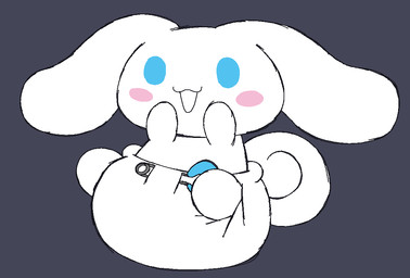 ambiguous_gender big_diaper blue_eyes blush blush_stickers clean_diaper clothed clothing curled_tail diaper diaper_only featureless_feet featureless_hands feet floppy_ears fur grey_background huge_diaper open_mouth open_smile safety_pin simple_background sitting smile solo tail topless wearing_diaper white_body white_fur floofmoth cinnamoroll sanrio canid canine canis domestic_dog mammal male_(lore)