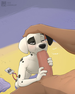 4_fingers adult_on_young age_difference anthro anthro_on_anthro anthro_penetrated anthro_penetrating anthro_penetrating_anthro biped black_nose black_spots black_text bottomwear brown_body brown_fur clothing discarded_clothing duo eyebrows fellatio fingers floppy_ears fur genitals male male/male male_anthro male_penetrated male_penetrating male_penetrating_male markings multicolored_body multicolored_fur nude nude_anthro nude_male older_male oral penetration penile penile_penetration penis penis_in_mouth pink_penis sex shirt shorts shota slim slim_anthro slim_male spots spotted_body spotted_fur spotted_markings text topwear white_body white_fur young young_anthro young_male young_penetrated younger_male younger_penetrated zaush 101_dalmatians disney patch_(101_dalmatians) thunderbolt_(101_dalmatians) canid canine canis dalmatian domestic_dog german_shepherd herding_dog mammal pastoral_dog 2025 dated hi_res