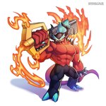 anthro fire hair horn keyblade male melee_weapon not_furry red_body solo weapon wolfmalro disney kingdom_hearts sega sonic_the_hedgehog_(series) square_enix the_deadly_six zavok alien zeti hi_res