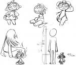 2017 animate_inanimate button_(fastener) clothed clothing doll duo facial_expressions female ghost ghostly_possession hair hi_res human living_doll mammal minus8 model_sheet monochrome multiple_images multiple_poses not_furry pin_(disambiguation) plushie pose possession raggedy_ann sketch solo solo_focus spirit toy