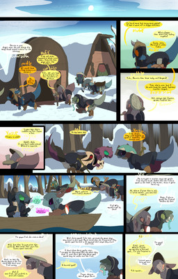 ambiguous_gender axe canoe dialogue fantasy female feral fish_hook hook male pregnant snow text vehicle watercraft thepatchedragon dragonscape mythology forl_(thepatchedragon) gila_(thepatchedragon) hiker_(thepatchedragon) jat_(thepatchedragon) rara_(thepatchedragon) dinosaur dragon drekir mythological_creature mythological_scalie prehistoric_species reptile scalie theropod absurd_res comic english_text hi_res