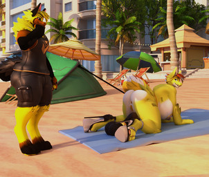 anthro ball_stretcher balls big_balls big_breasts breasts butt chastity_device chastity_piercing clothing duo footwear genital_piercing genitals gold_(metal) gold_jewelry herm high_heels huge_balls huge_breasts intersex jewelry male nipple_piercing nipples piercing presenting presenting_hindquarters shoes haolde blender_cycles blizzard_entertainment overwatch haolde_(character) mamagen 3d_(artwork) digital_media_(artwork) hi_res