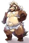 anthro balls belly blush brown_body brown_fur bulge eyes_closed fur genitals humanoid_hands male moobs navel nipples overweight overweight_anthro overweight_male simple_background solo towel white_background nekomarudon tanukimaru lifewonders tokyo_afterschool_summoners goemon_(tas) canid canine mammal raccoon_dog tanuki 2019