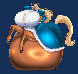 belly belly_on_ground big_belly big_breasts blonde_hair blue_eyes breasts brown_body brown_fur button_(fastener) cleavage clothed clothed_taur clothing dress female fur hair hooves horse_ears horse_tail huge_belly huge_breasts hyper hyper_belly hyper_pregnancy looking_at_viewer ojou_laugh pregnant pregnant_female pregnant_taur ribbons simple_background solo standing straining_buttons taur_lower_pregnancy transparent_background saggitary european_mythology greek_mythology mythology estelle_bellegarde centaur equid equid_taur humanoid_taur mammal mammal_taur taur absurd_res alpha_channel hi_res