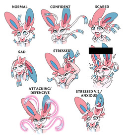 anthro anthrofied blue_eyes blue_inner_ear blush bodily_fluids choking_self clothed clothed_anthro clothed_male clothing femboy frown fur looking_pleasured male motion_lines one_eye_closed open_mouth pink_body pink_fur pink_inner_ear pokemorph red_nose ribbons_(anatomy) simple_background smile solo sweat sweatdrop teeth text tongue topless topless_anthro white_background white_body white_fur odeko-yma nintendo pokemon pix_(odeko-yma) eeveelution generation_6_pokemon pokemon_(species) sylveon 2026 absurd_res english_text hi_res