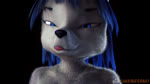 anthro black_nose blue_eyes blue_hair bodily_fluids breasts fangs featureless_breasts female first_person_view fur grey_body grey_fur hair holding_viewer licking licking_lips licking_own_lips licking_screen looking_at_viewer mouth_shot nude open_mouth palate saliva self_lick simple_background solo tattoo teeth tongue tongue_out uvula cakeinferno zoe_(cakeinferno) canid canine fox mammal 16:9 3d_(artwork) 3d_animation animated digital_media_(artwork) loop no_sound short_playtime webm widescreen