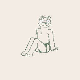 anthro blush clothing eyewear glasses jockstrap male oliver_(thestudyofbees) solo underwear thestudyofbees mammal mustelid musteline stoat true_musteline weasel 1:1 hi_res