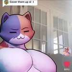 :3 anthro big_pecs looking_at_viewer male muscular muscular_anthro muscular_male pecs solo text dollymolly323 cover_them_up_slut epic_games fortnite tiktok fishstick_(fortnite) meowscles calico_cat domestic_cat felid feline felis mammal 3d_(artwork) digital_media_(artwork) english_text meme