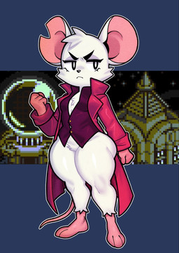 angry anthro barefoot big_ears bottomless bottomless_anthro bottomless_female breasts button_(fastener) cheek_tuft chest_tuft clothed clothing crotch_tuft ear_scar eyelashes facial_tuft feet female female_anthro fist fur glistening_thighs hairless_tail head_tuft looking_away medium_breasts narrowed_eyes pink_body scar screencap screencap_background solo thick_thighs topwear tuft unbuttoned_topwear unbuttoned_vest vest white_body white_fur wide_hips champchidi mina_the_hollower yacht_club_games mina_(mina_the_hollower) mammal mouse murid murine rodent 2026 digital_drawing_(artwork) digital_media_(artwork) hi_res