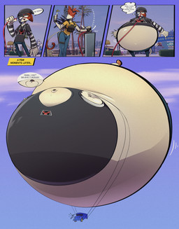 air_inflation air_tank anthro armwear beanie belly belly_expansion big_belly big_cheeks black_armwear black_beanie black_clothing black_eyebrows black_fingerless_gloves black_gloves black_handwear black_hat black_headwear black_hoodie black_sclera black_topwear black_vest blue_bottomwear blue_clothing blue_ears blue_hair blue_inner_ear blue_jeans blue_pants blue_sky body_inflation bottomwear brown_ears brown_hair brown_inner_ear brown_tail_tip bus cheek_expansion clothing cloud commercial_vehicle denim denim_bottomwear denim_clothing dialogue dipstick_tail duo expansion eyebrows eyelashes fangs female fingerless_gloves floating gesture gloves hair hand_gesture handwear hat headgear headwear hoodie hose hose_in_mouth hose_inflation huge_belly huge_cheeks hyper hyper_belly hyper_cheeks hyper_inflation immobile inflation jeans markings motion_lines navel onomatopoeia open_mouth open_smile outside palm_tree pants pattern_armwear pattern_clothing plant puffed_cheeks red_mouth red_tongue round_body sharp_teeth shirt sky smile sound_effects speech_bubble spherical_inflation sunken_head sunken_limbs swelling tail tail_expansion tail_markings tan_body tan_tail teeth text thumbs_up tight_clothing tongue topwear tree vehicle vest white_armwear white_clothing white_eyes yellow_clothing yellow_eyes yellow_shirt yellow_topwear sammobun epic_games fortnite cate_meowdy meow_skulls domestic_cat felid feline felis mammal 2026 absurd_res cel_shading colored comic digital_media_(artwork) english_text hi_res huge_filesize shaded signature cousins_(lore)