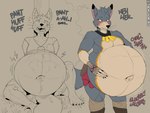 anthro before_and_after belly big_belly blush bottomwear chuckling claws clenched_teeth clothed clothing death digestion digestion_noises ear_piercing fangs fatal_vore flashback fur half-closed_eyes hand_on_belly inner_ear_fluff jewelry male male_pred narrowed_eyes navel necklace open_mouth overweight overweight_anthro overweight_male pants piercing shirt sitting smile snickering soft_vore solo sound_effects standing tail tail_between_legs teeth text thought_bubble toe_claws tongue tongue_out topless topless_anthro topless_male topwear tribal tribal_clothing tuft vore whiskers fidchellvore shane_(fidchellvore) canid canine fox grey_fox mammal urocyon 2023 multiple_images signature