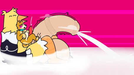 animal_genitalia animal_penis anthro balls big_balls big_penis bodily_fluids cum cum_flooding cum_pool duo ejaculation equine_genitalia equine_penis excessive_cum excessive_genital_fluids feathers feet foot_fetish foot_play footjob fur genital_fluids genitals hyper hyper_cum knot knotted_penis male male/male muscular penis precum sex size_difference slightly_chubby soaked_in_cum solo yellow_body yellow_feathers yellow_fur doug_polaris doshiba_solaris rochester_terramore american_goldfinch avian bird canid canine canis domestic_dog mammal shiba_inu spitz 16:9 hi_res widescreen
