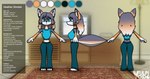 anthro biped breasts female female_anthro solo text vulpivoid heather_sinclair canid canine fox grey_fox mammal urocyon english_text hi_res model_sheet