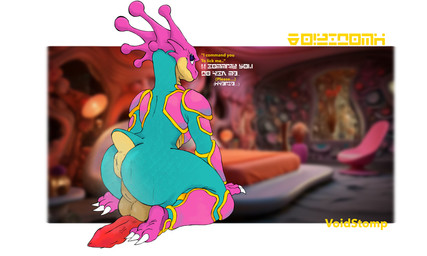 3_toes anthro anus armor backsack balls bedroom bodily_fluids butt claws dialogue fantasy_armor feet genitals looking_back male musky_anus musky_butt penis perineum pink_body pink_skin puffy_anus rear_view red_penis shoulder_armor sitting solo sweat sweaty_butt tail teal_body text thick_thighs toes voidstomp prince_lioren alien dinosaur hybrid prehistoric_species reptile scalie 5:3 absurd_res colorful_theme hi_res