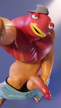 anthro balls barazoku biceps big_penis biped bottomwear bottomwear_down butt camera_view clothed clothing erection feet genitals glans half-closed_eyes hat headgear headwear humanoid_genitalia humanoid_penis male muscular muscular_anthro muscular_male narrowed_eyes orange_body orange_scales pants pants_down partially_clothed pecs penis red_body red_scales scales selfie solo standing topless dollymolly323 epic_games fortnite fish_thicc_(fortnite) aquatic fish 2023 3d_(artwork) 9:16 blender_(artwork) digital_media_(artwork) hi_res