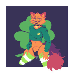 anthro bell bell_collar big_tail blush clothing collar crop_top ears_up fluffy fluffy_tail legwear male open_mouth shirt solo stockings string_panties tail topwear li_mol domestic_cat felid feline felis mammal absurd_res hi_res