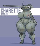 anthro big_breasts breasts female machine slightly_chubby slightly_chubby_anthro slightly_chubby_female solo tank_(vehicle) thick_thighs vehicle mars206 living_machine living_tank living_vehicle hi_res