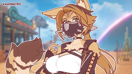 animated_webp anthro arm_under_breasts blonde_hair breasts choker clothing crop_top eyebrows eyelashes female fur green_eyes hair inner_ear_fluff jewelry mask necklace petting real shirt solo topwear tuft video_manipulation white_body white_fur yellow_body yellow_fur kkomdastro mihoyo zenless_zone_zero pulchra_fellini felid feline felis mammal thiren 16:9 2025 animated widescreen