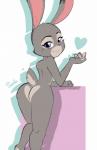 anthro chronicsoda disney featureless_crotch female heart_symbol hi_res judy_hopps lagomorph leporid mammal nude rabbit simple_background solo white_background zootopia