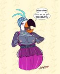 anthro beak breasts clothed clothing dialogue female flashing mature_anthro mature_female nipples non-mammal_breasts non-mammal_nipples partially_clothed solo text jodero netflix tuca_and_bertie aunt_tallulah avian bird ramphastos toco_toucan toucan 2019 absurd_res english_text hi_res portrait three-quarter_portrait