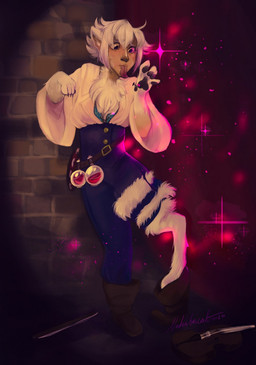 ambiguous_gender bard bowed_string_instrument brick_wall chest_tuft clothing detailed_background glitter hair heart_symbol long_tongue magic male musical_instrument potion solo species_transformation standing string_instrument surprised tongue tongue_out transformation tuft violin wall_(structure) white_hair nakitacat domestic_cat felid feline felis human mammal 2018 hi_res story story_in_description