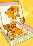 alternate_species barefoot black_eyes blonde_hair bottomwear box cardboard cardboard_box cheese chewing clothing container dairy_products eating eating_food feet female food hair looking_back midriff not_furry on_model pepperoni pepperoni_pizza pizza pizza_box pizza_slice pseudo_hair rear_view short_hair simple_background sitting skirt solo stain wings yellow_background yellow_body yellow_skin discount-supervillain cartoon_network steven_universe lapis_lazuli_(steven_universe) food_creature food_humanoid gem_(species) humanoid lapis_lazuli_(gem_species) 2023 full-length_portrait hi_res portrait