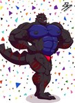 abs anthro barazoku biceps big_muscles clothing confetti flexing huge_muscles looking_at_viewer male muscular muscular_anthro muscular_male narrowed_eyes pecs quads scales simple_background smile solo standing thick_thighs thong underwear vein white_background sybervenn qaz alligator alligatorid crocodilian dinosaur hybrid prehistoric_species reptile scalie 2021 absurd_res hi_res signature