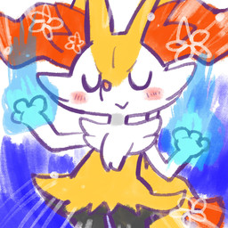 ambiguous_anthro ambiguous_gender anthro biped blue_fire blush blush_stickers colored_fire dipstick_tail eyes_closed fire markings mouth_closed object_in_tail simple_background snout solo standing stick stick_in_tail tail tail_markings annyui0611 nintendo pokemon braixen canid generation_6_pokemon mammal pokemon_(species) 1:1 2024 digital_drawing_(artwork) digital_media_(artwork) hi_res japanese_description portrait three-quarter_portrait translated_description