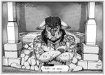 angry annoyed anthro front_view fur hair halftone irate_cat long_hair looking_at_viewer male sabretoothed screentone shadow solo striped_body striped_fur stripes text text_box wet wet_body wet_fur masterzoroark666 final_fantasy final_fantasy_xiv square_enix domestic_cat felid feline felis hrothgar mammal black_and_white digital_drawing_(artwork) digital_media_(artwork) english_text half-length_portrait hi_res monochrome portrait shaded signature simple_shading url