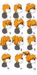 alternate_hairstyle anthro bowl_cut buckteeth hair hair_bun hair_over_eyes hairstyles male orange_body orange_hair short_hair side_view smile solo teeth zaviel conker's_bad_fur_day rareware conker mammal rodent sciurid tree_squirrel hi_res model_sheet