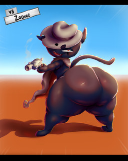 anthro black_bars clothing cowboy cowboy_hat gun handgun hat headgear headwear looking_at_viewer looking_back male motion_lines noon pistol poncho ranged_weapon shortstack shortstack_male smile smoking_gun solo spread_legs spreading standing weapon western monana-yo1 mewgenics zodiac_(mewgenics) domestic_cat felid feline felis mammal 4:5 absurd_res hi_res letterbox