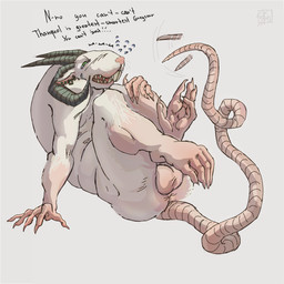 anthro balls bodily_fluids crying dialogue ear_piercing flustered fur furless_tail genitals green_eyes horn long_tail male on_ground opposable_toe piercing solo tail talking_to_viewer tears white_body white_fur steamsnake warhammer_(franchise) warhammer_fantasy thanquol mammal rodent skaven 1:1 absurd_res hi_res