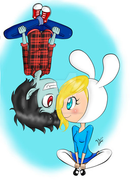 black_hair blonde_hair blue_eyes blush clothed clothing duo eye_contact fake_ears fake_rabbit_ears fangs female flying grin hair looking_at_another male not_furry red_eyes sitting smile teeth upside_down tsubassa-usagi adventure_time cartoon_network fionna_and_cake_(franchise) fionna_the_human marshall_lee human humanoid mammal vampire hi_res