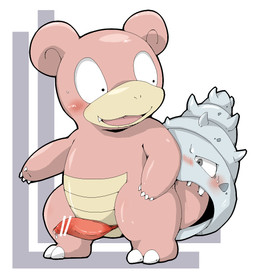 ambiguous_gender anthro blush bodily_fluids censor_bar claws duo erection feral genital_fluids genitals grey_eyes ineffective_censorship male male/ambiguous open_mouth penis pink_body precum red_penis shell solo sweat teeth doneru nintendo pokemon aquatic generation_1_pokemon pokemon_(species) shellder shellder_(slowbro) slowbro 2014 censored