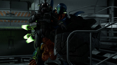 abs anthro armor balls big_balls big_penis cannon duo erection genitals huge_balls hyper hyper_balls hyper_genitalia male male/male mask penis ranged_weapon shield size_difference spread_legs spreading weapon swishlosh halo_(series) microsoft xbox_game_studios alien humanoid kig-yar lekgolo scalie 16:9 hi_res widescreen
