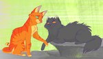 2011 absurd_res adopted_(lore) adopted_son_(lore) adoptive_mother_(lore) ambiguous_feral ambiguous_gender digital_drawing_(artwork) digital_media_(artwork) domestic_cat duo eye_contact feet felid feline felis female_(lore) feral firestar_(warriors) fluffy fur fuzzy grass graystripe64 green_eyes grey_body grey_fur hi_res hindpaw looking_at_another lying male_(lore) mammal on_front orange_body orange_eyes orange_fur outside paws plant quadruped rock scar sitting smile striped_body striped_fur stripes tabby_cat tail warriors_(book_series) yellowfang_(warriors)