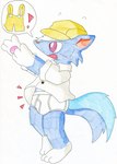 anthro blue_body blue_fur briefs clothing exclamation_point fur male solo standing tighty_whities underwear white_briefs white_clothing white_underwear young young_anthro gohami animal_crossing nintendo kicks_(animal_crossing) hi_res adult_(lore)