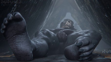 anthro balls barazoku bone bottomless bottomless_anthro bottomless_male butt clothed clothing curling_toes dirty erection feet foot_fetish foot_focus forest genitals hood humanoid_feet humanoid_genitalia humanoid_penis low-angle_view male male_anthro muscular muscular_male night partially_clothed penis plant plantigrade skull skull_head soles solo tent throbbing throbbing_penis toes tree conditional_dnp diffusedlizard demon mammal monster 16:9 2025 3d_(artwork) 3d_animation animated digital_media_(artwork) hi_res loop short_playtime sound video voice_acted watermark widescreen