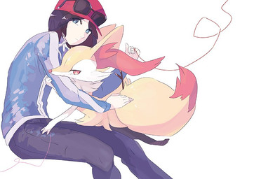 3_fingers 3_toes 5_fingers ambiguous_anthro ambiguous_gender anthro arm_grab arm_tuft big_tail biped black_body blue_bottomwear blue_clothing blue_eyes blue_jacket blue_pants blue_topwear bottomwear brown_hair cheek_tuft clothed clothed_human clothed_male clothing digitigrade dipstick_tail duo eyebrow_through_hair eyebrows eyelashes eyelashes_through_hair eyewear eyewear_on_head facial_tuft feet fingers fully_clothed fully_clothed_human fully_clothed_male fur hair hat headgear headwear hip_tuft inner_ear_fluff interspecies jacket leaning leaning_forward light_body light_skin looking_at_viewer male male_human markings mouth_closed multicolored_body multicolored_fur nude_ambiguous nude_anthro object_in_tail orange_body orange_eyes orange_fur orange_inner_ear_fluff orange_nose orange_tail_tip pants pointy_ears pokephilia prick_ears red_clothing red_hat red_headwear red_string_of_fate shoulder_tuft side_view simple_background sitting stick stick_in_tail sunglasses sunglasses_on_head tail tail_markings tapering_snout toes topwear translucent translucent_hair tuft two_tone_tail wearing_sunglasses white_background white_body white_fur yellow_body yellow_fur yellow_tail tattanbu nintendo pokemon calem_(pokemon) braixen canid generation_6_pokemon human mammal pokemon_(species) 2016 colored cover_art digital_drawing_(artwork) digital_media_(artwork) japanese_description shaded translated_description female_(lore)