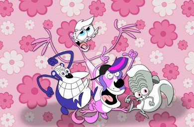 female feral group drakroseawing hasbro littlest_pet_shop littlest_pet_shop_(2012) space_goofs xilam minka_mark penny_ling pepper_clark zoe_trent atelid bear bird_dog canid canine canis cavalier_king_charles_spaniel domestic_dog giant_panda haplorhine hunting_dog mammal mephitid monkey new_world_monkey primate skunk spaniel spider_monkey striped_skunk toy_dog