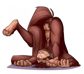 5_fingers anus barefoot blush bodily_fluids brown_body brown_fur brown_hair cum cum_on_self ear_piercing feet fingers fur genital_fluids genitals hair humanoid_genitalia humanoid_penis loose_feather male nude penis piercing precum quill simple_background smile solo upside_down white_background raccoonpie quill_(forestflowers) haplorhine mammal monkey primate