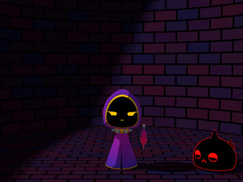 :3 armless big_breasts black_body blush blush_lines body_size_growth breast_growth breasts brick brick_wall cloak clothing collar drinking_potion duo female genitals glowing glowing_nipples growth hood hooded_cloak inside looking_at_mirror looking_at_object looking_at_reflection looking_at_self mirror nipples potion purple_clothing robe size_transformation smile spiked_collar spikes teeth transformation vulva wall_(structure) yellow_eyes yellow_nipples yellow_vulva pinkmoth malice_(pinkmoth) blob_creature humanoid imp pathetic_critter 3d_(artwork) 3d_animation 4:3 animated animated_webp blender_(artwork) digital_media_(artwork)